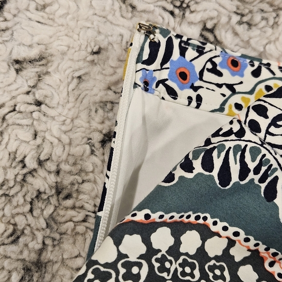 Moulinette Soeurs SZ 0P Festive Multicolor Midi Lined Pencil Skirt Side Zip - Picture 10 of 10